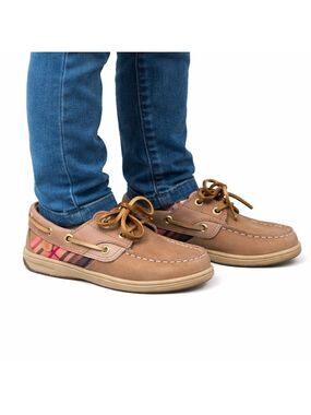 Sperry Youth 11M Brown Plaid Bluefish LC Boat Shoes